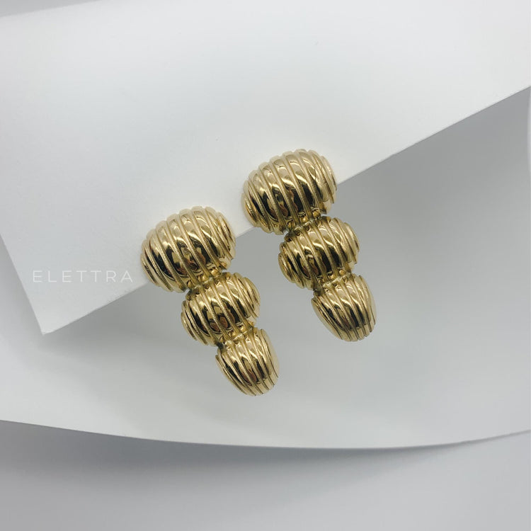 Gold Drop Stud Earrings