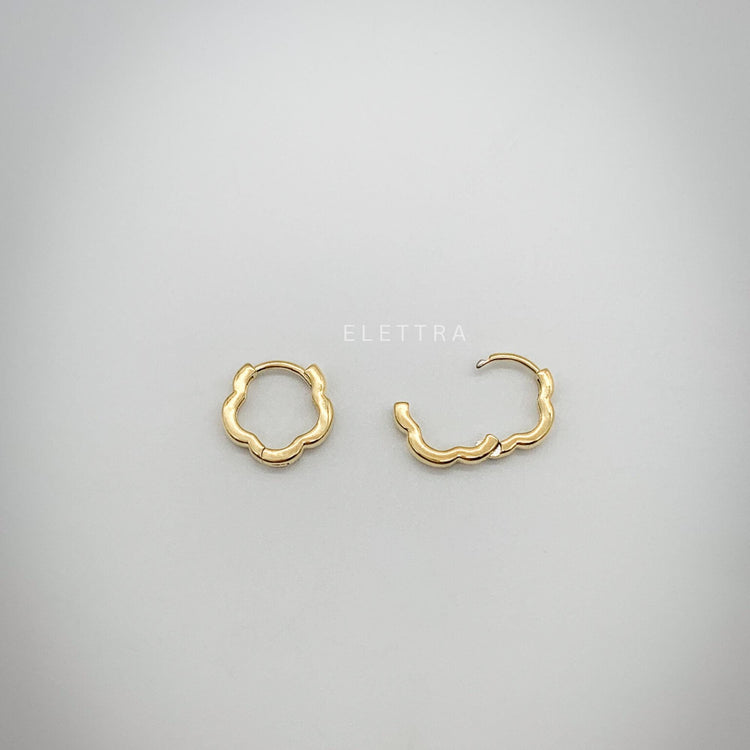 Gold Mini Wave Huggie Earrings