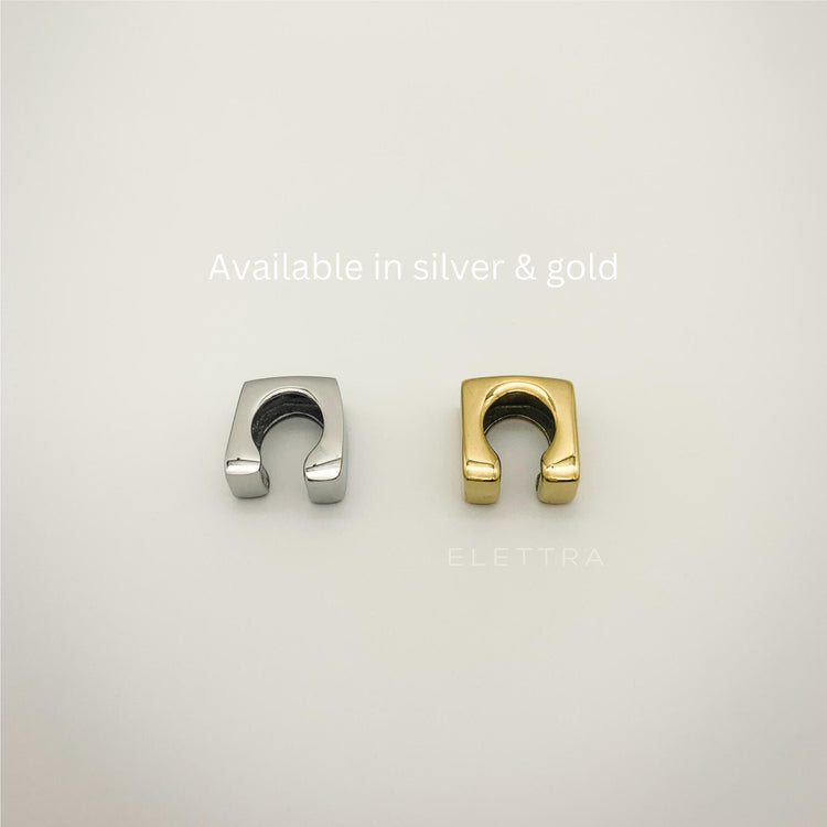 Silver Square Ear Cuff