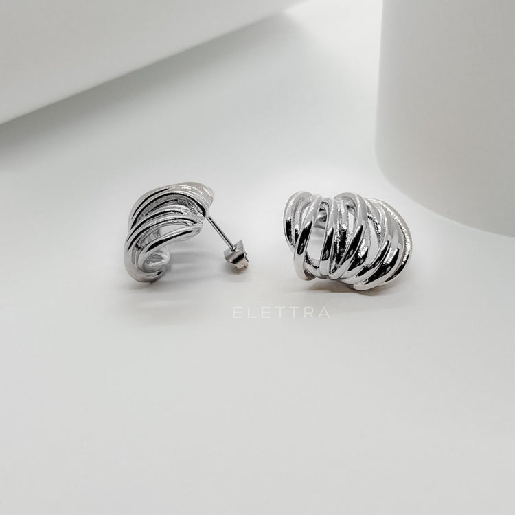 Chunky Silver Stud Earrings