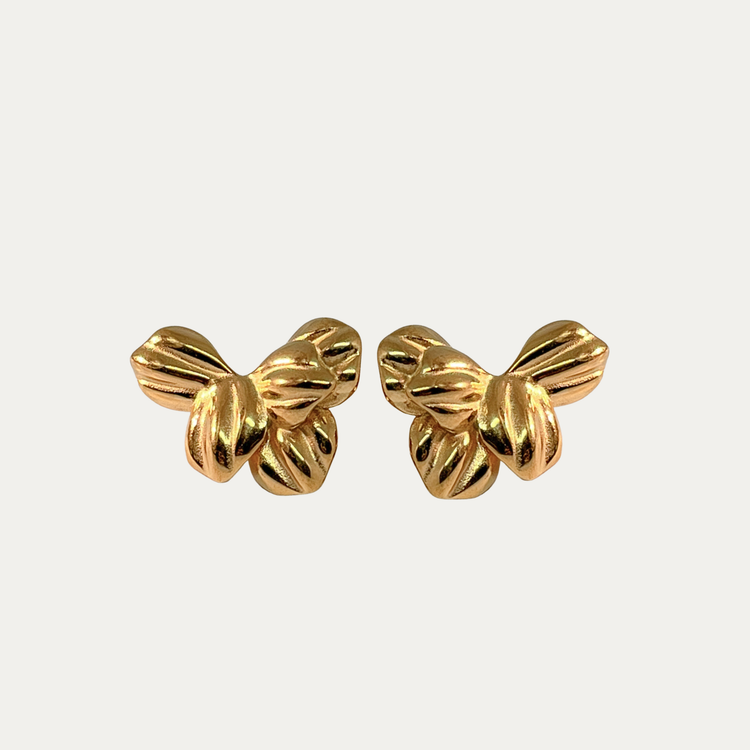 Floral Gold Stud Earrings
