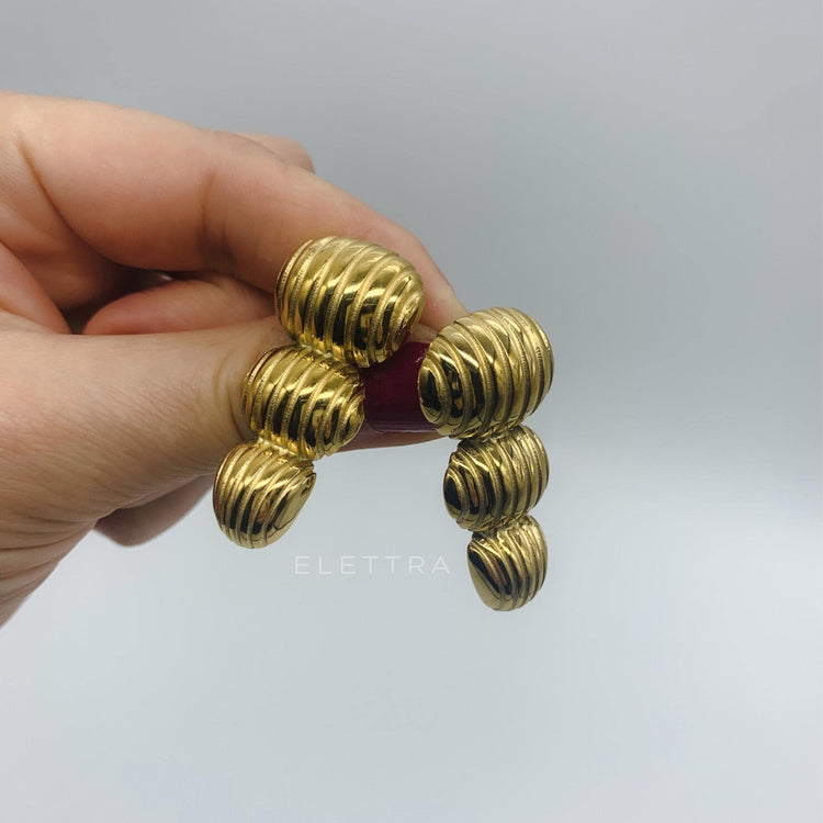 Gold Drop Stud Earrings