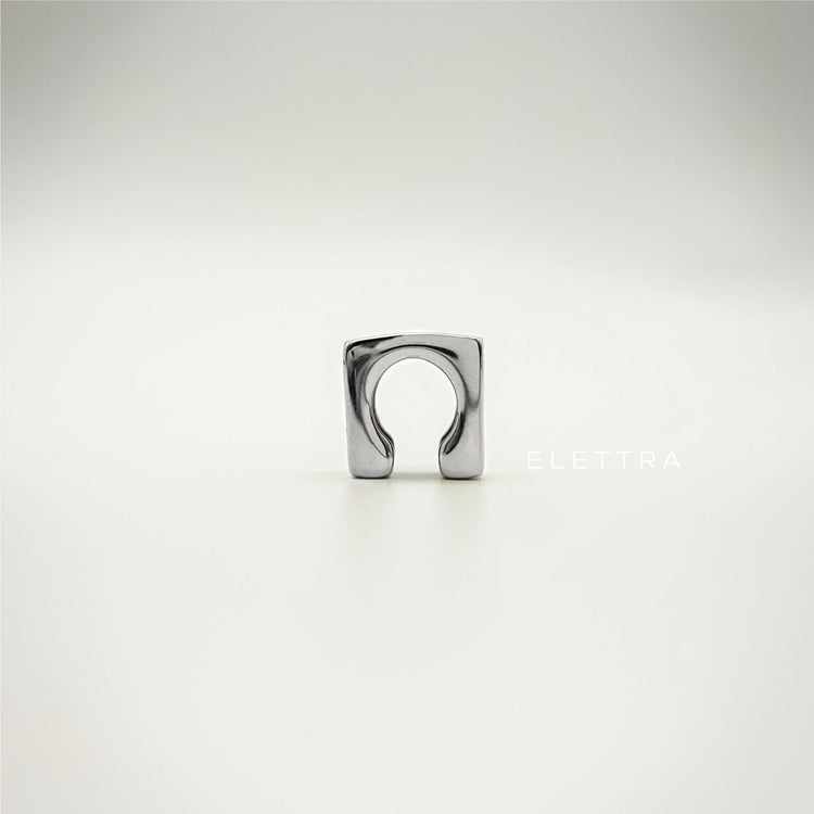 Silver Square Ear Cuff