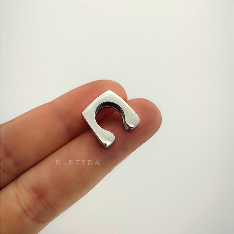 Silver Square Ear Cuff