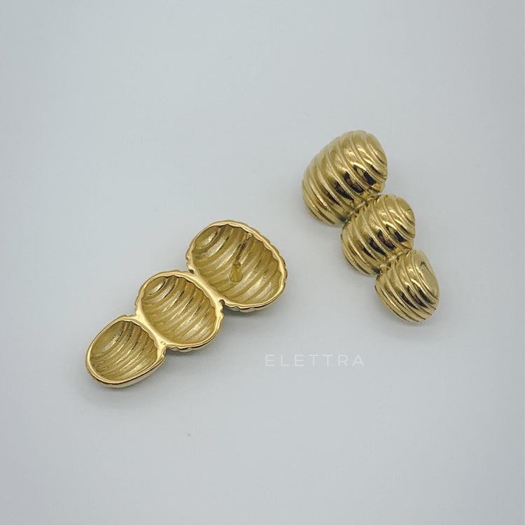 Gold Drop Stud Earrings