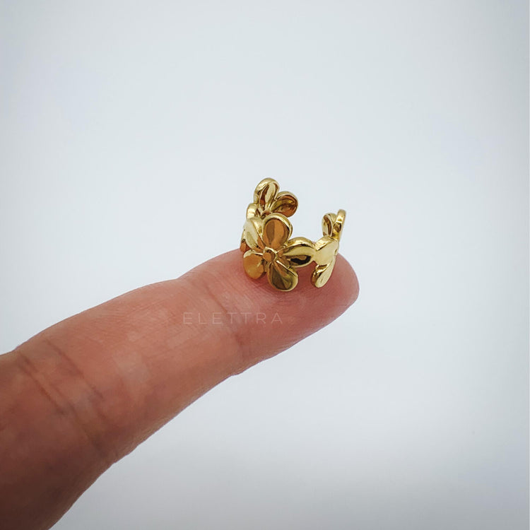 Gold Flower Ear Cuff