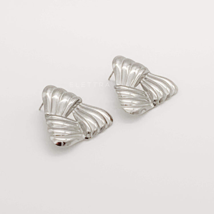Silver Triangle Chunky Stud Earrings