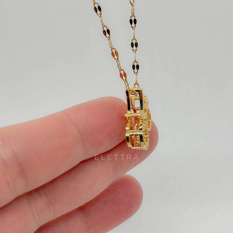 Double Cherry Gold Necklace