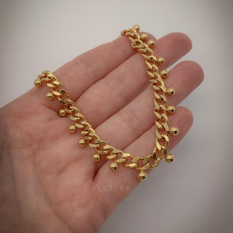 Gold Thick Ball Chain Necklace
