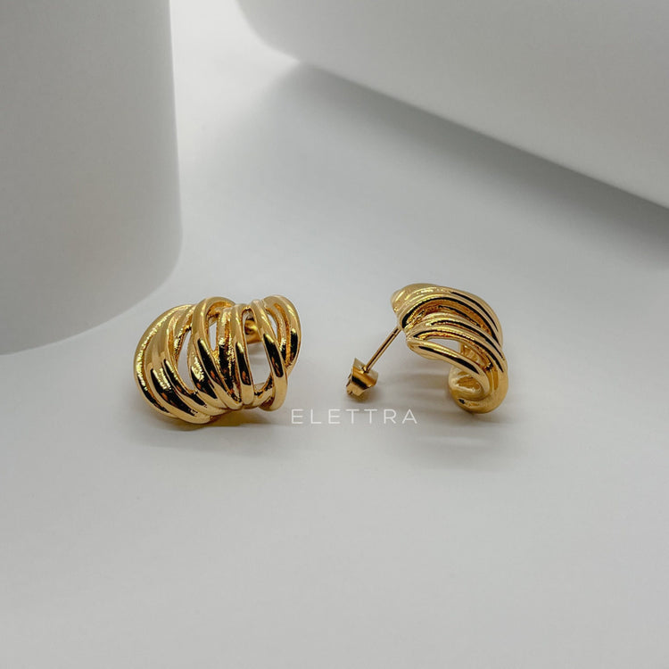 Multi Strand Gold Stud Earrings
