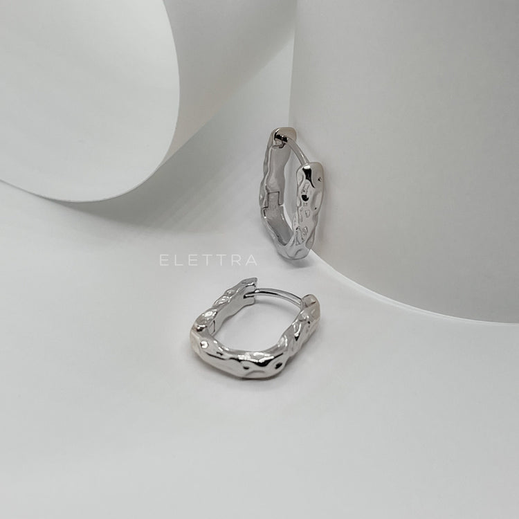 Silver Small U-Shape Huggie Earrings