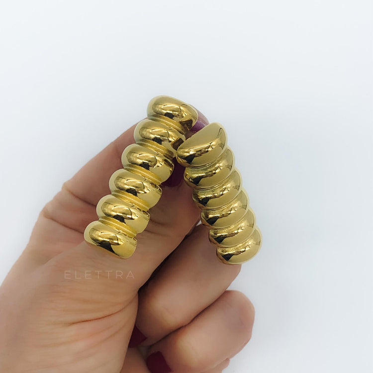 Gold Statement Stud Earrings