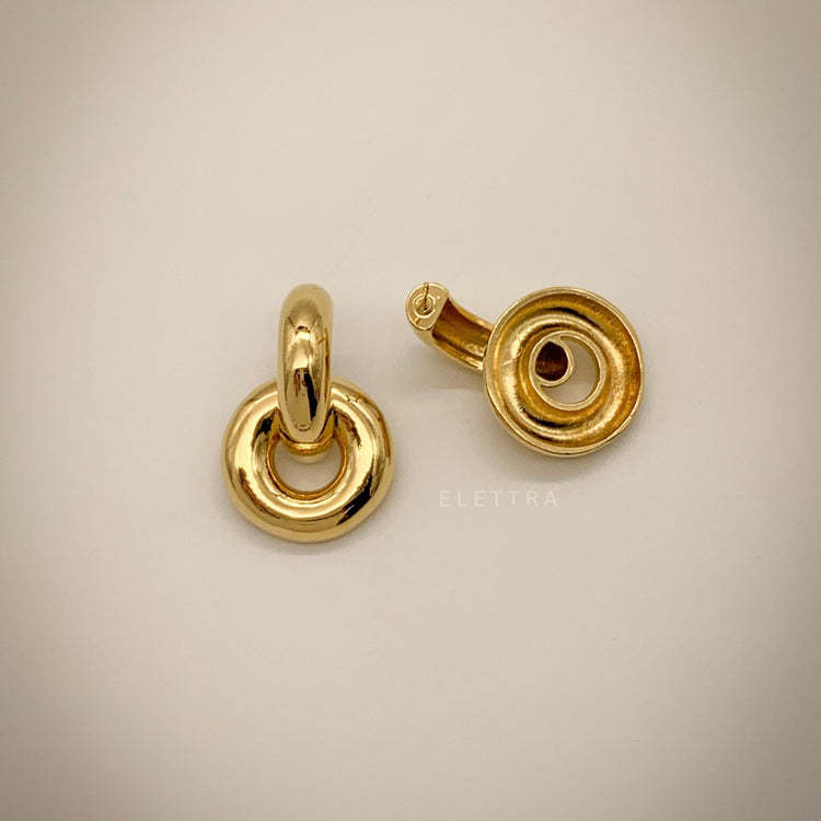 Gold Door-Knocker Chunky Stud Earrings