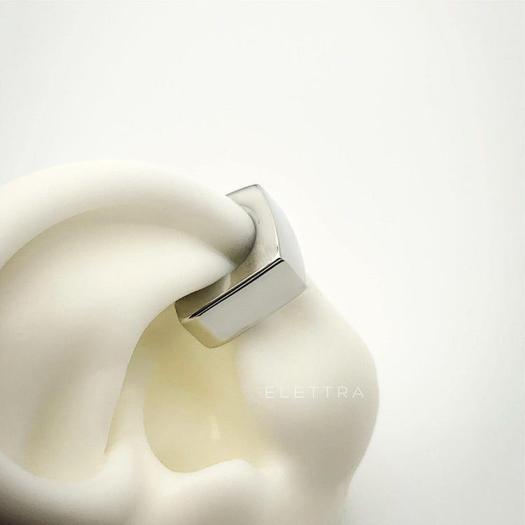 Silver Square Ear Cuff