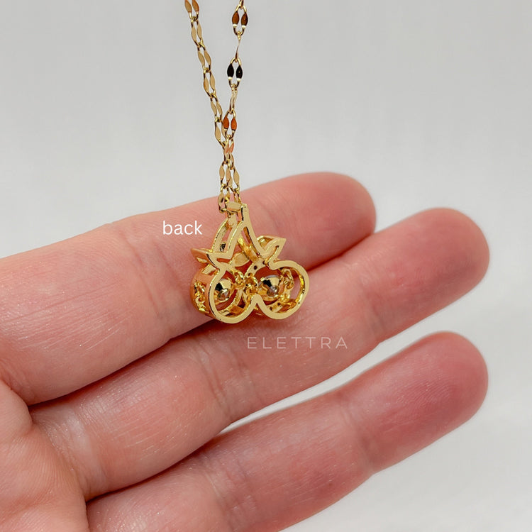 Double Cherry Gold Necklace