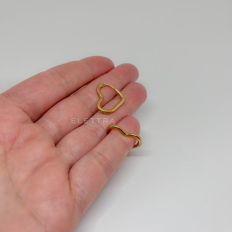 Gold Heart Hoop Earrings