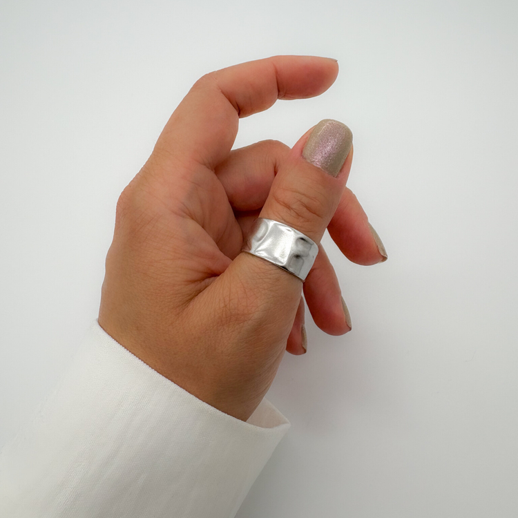 Silver Cigar Band Ring