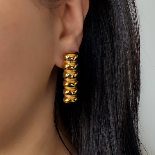 Gold Statement Stud Earrings