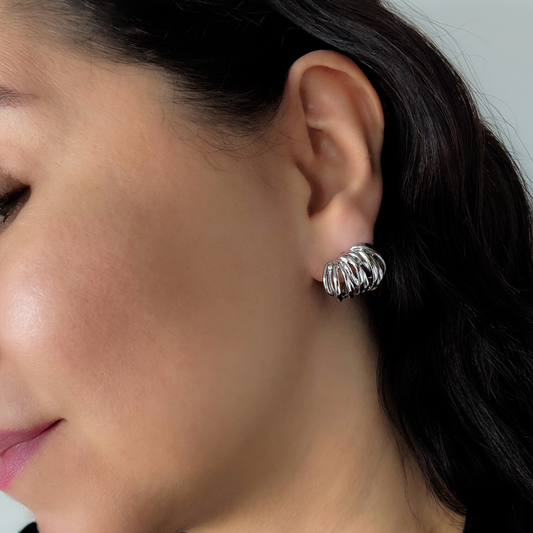 Chunky Silver Stud Earrings