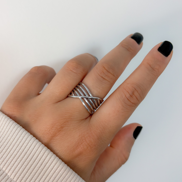 multi-strand silver ring