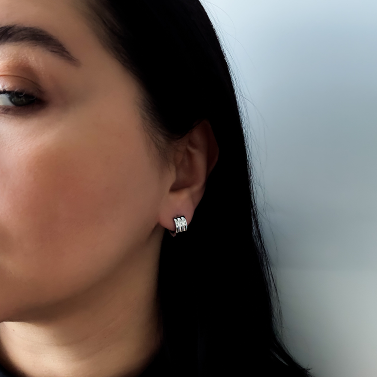 Silver Minimalistic Huggie Earrings