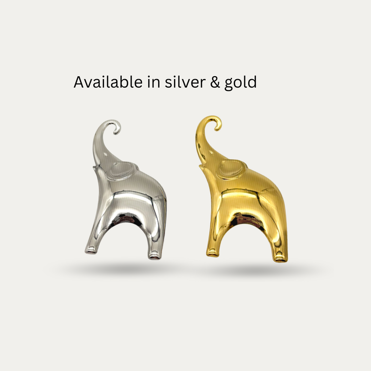 Gold Elephant Brooch Pin