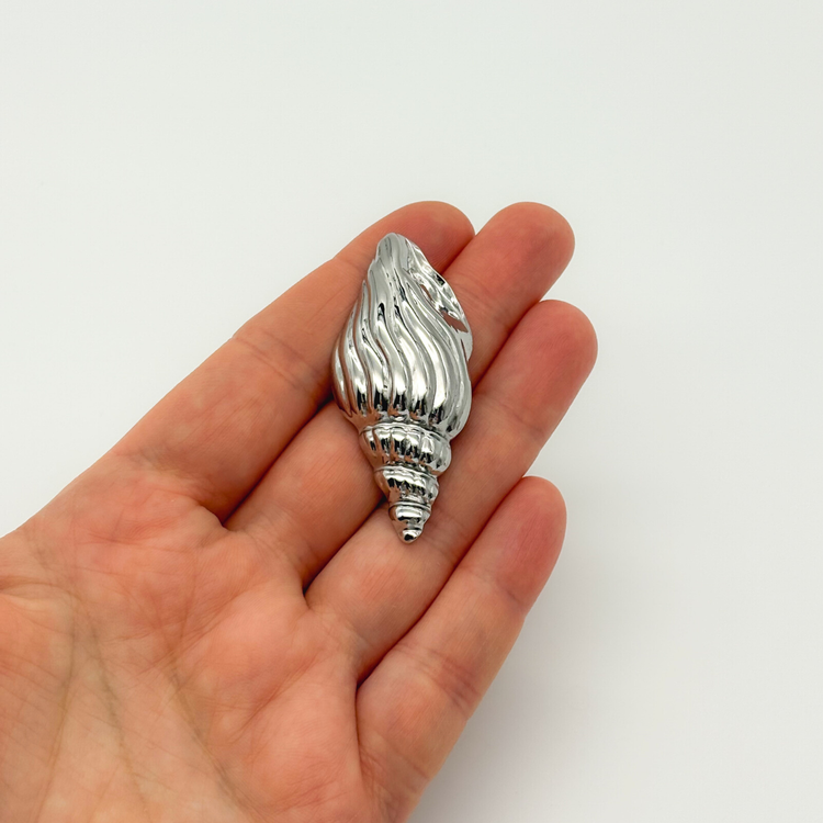 Silver Shell Brooch Pin