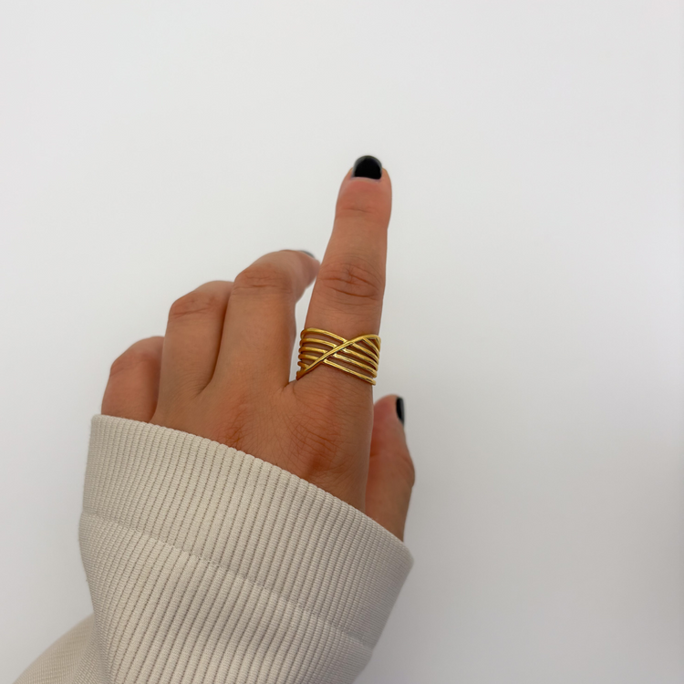 Multi-strand gold ring