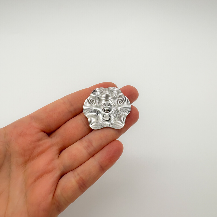 Silver Flower Brooch Pin