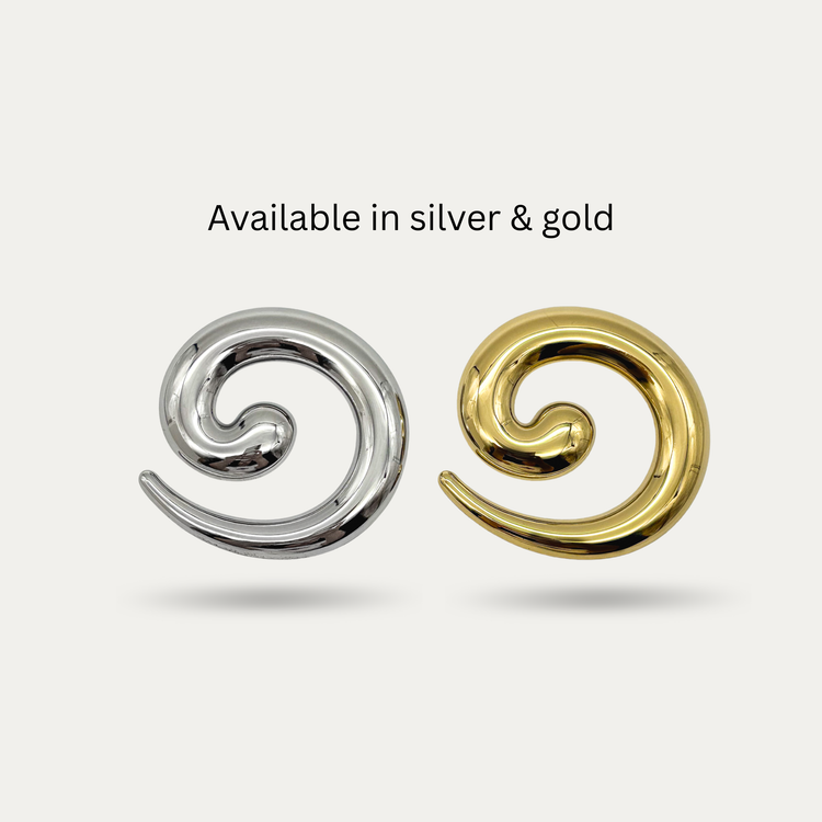 Gold Spiral Brooch Pin