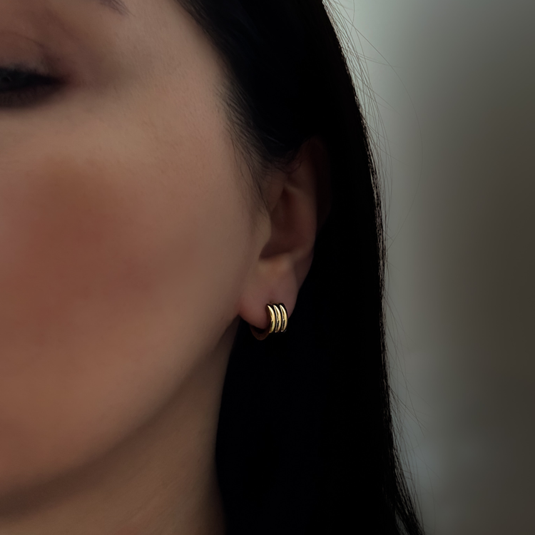 Gold Minimalistic Huggie Earrings