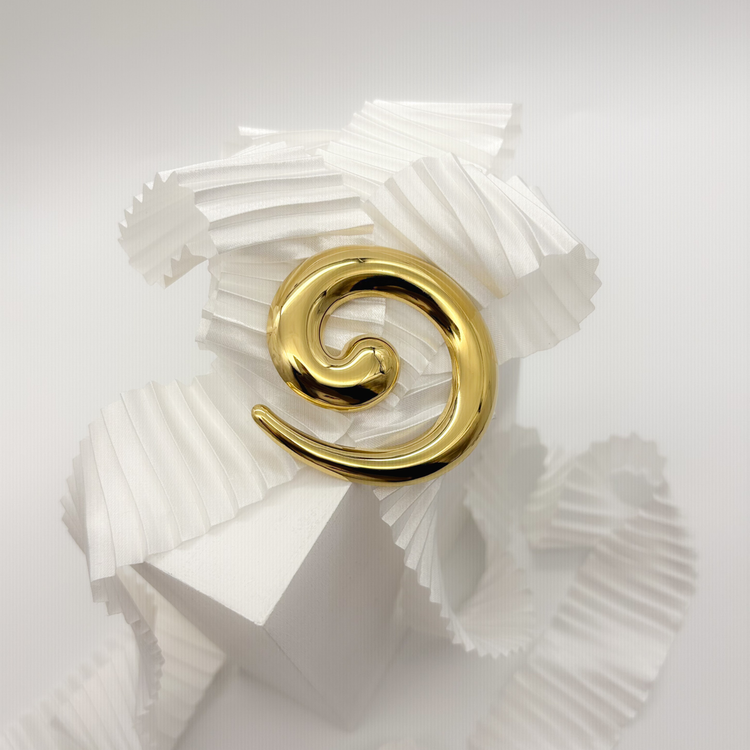 Gold Spiral Brooch Pin