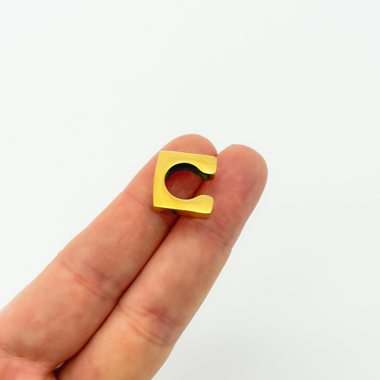 Square Chunky Gold Ear Cuff