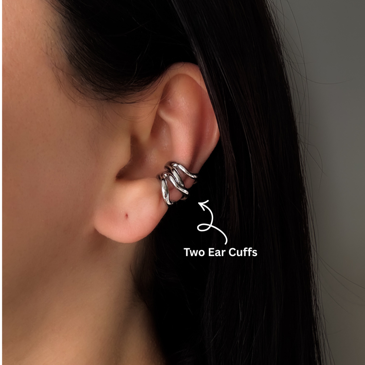 Silver Wave Ear Cuff