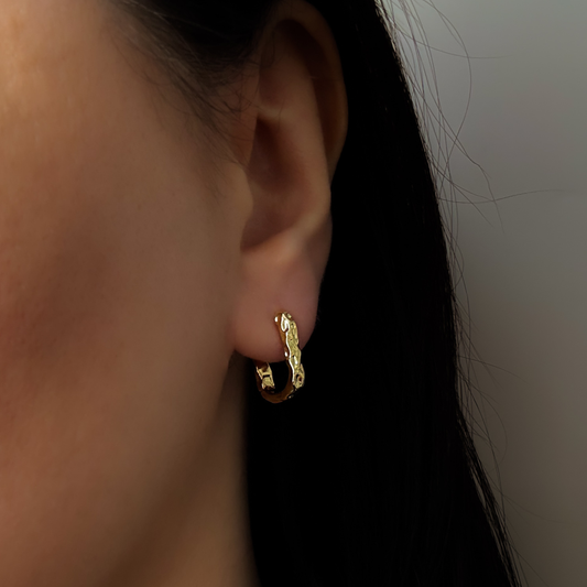 Small Gold U-Shape Huggie Earrings