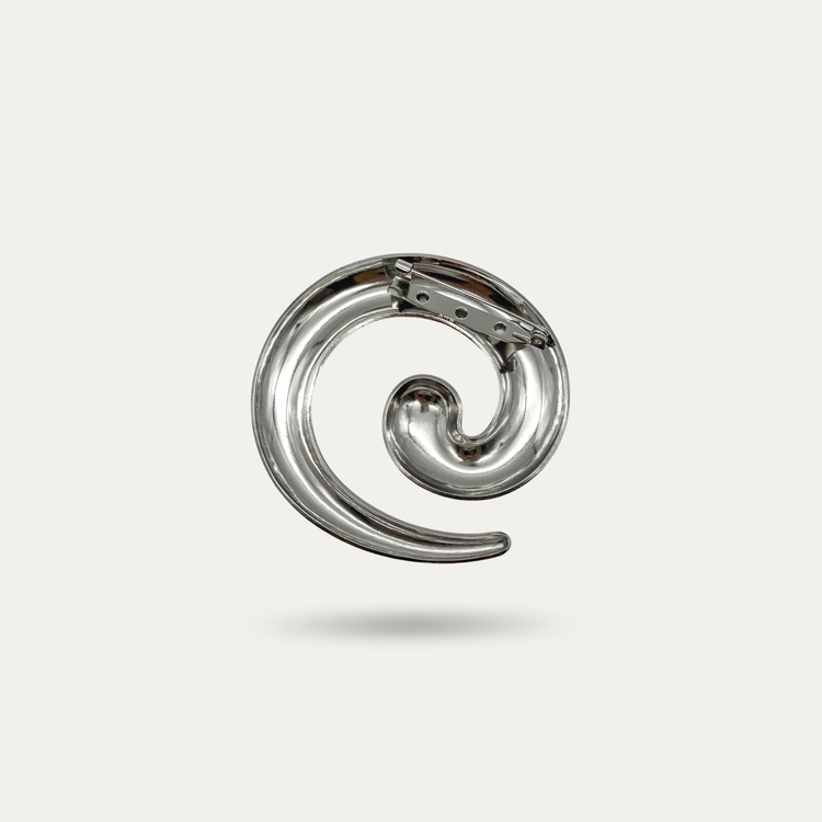 Silver Spiral Brooch Pin