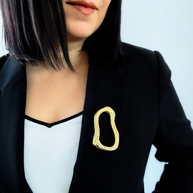 Abstract Gold Brooch Pin