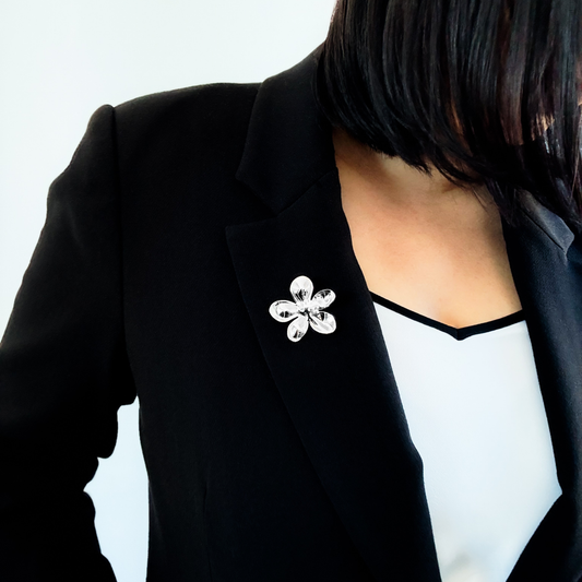 Silver Daisy Brooch Pin