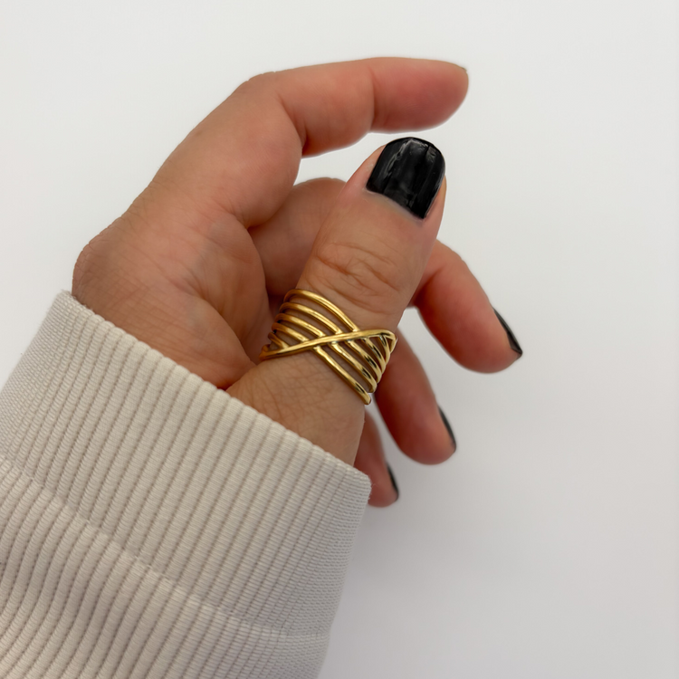 Multi-strand gold ring