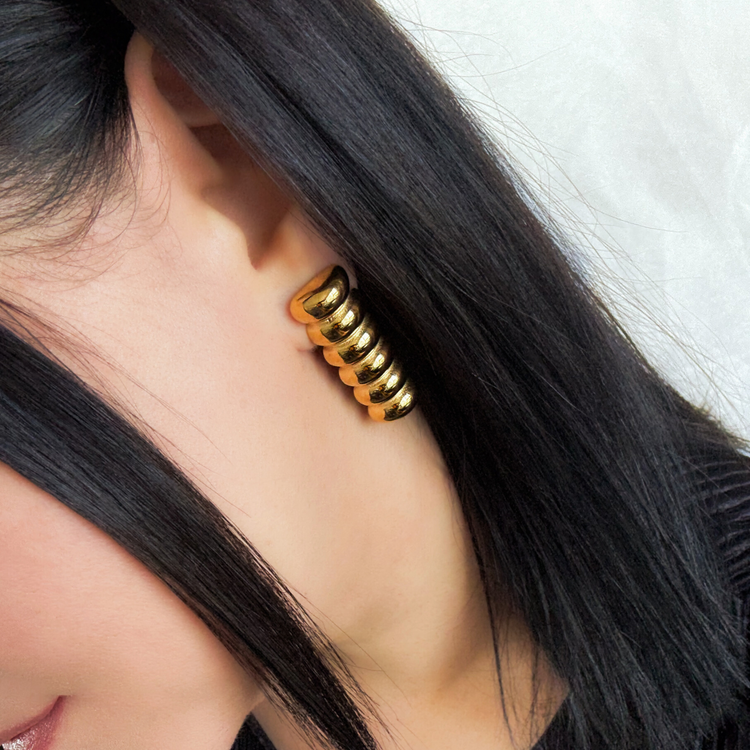 Gold Statement Stud Earrings