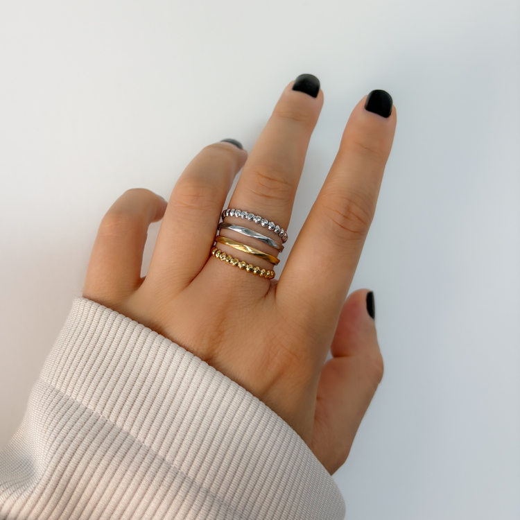 Two Band Silver Stacking Ring