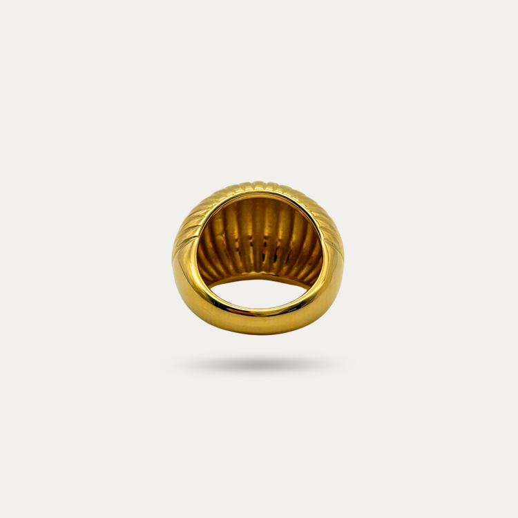 18K Gold Plated Chunky Ribbed Ring