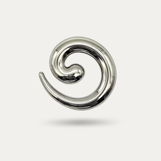 Silver Spiral Brooch Pin