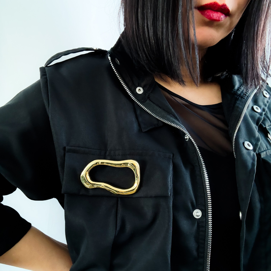 Abstract Gold Brooch Pin