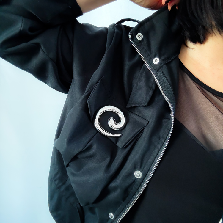 Silver Spiral Brooch Pin