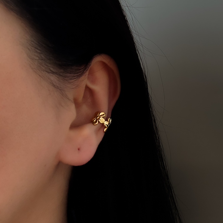 Gold Flower Ear Cuff