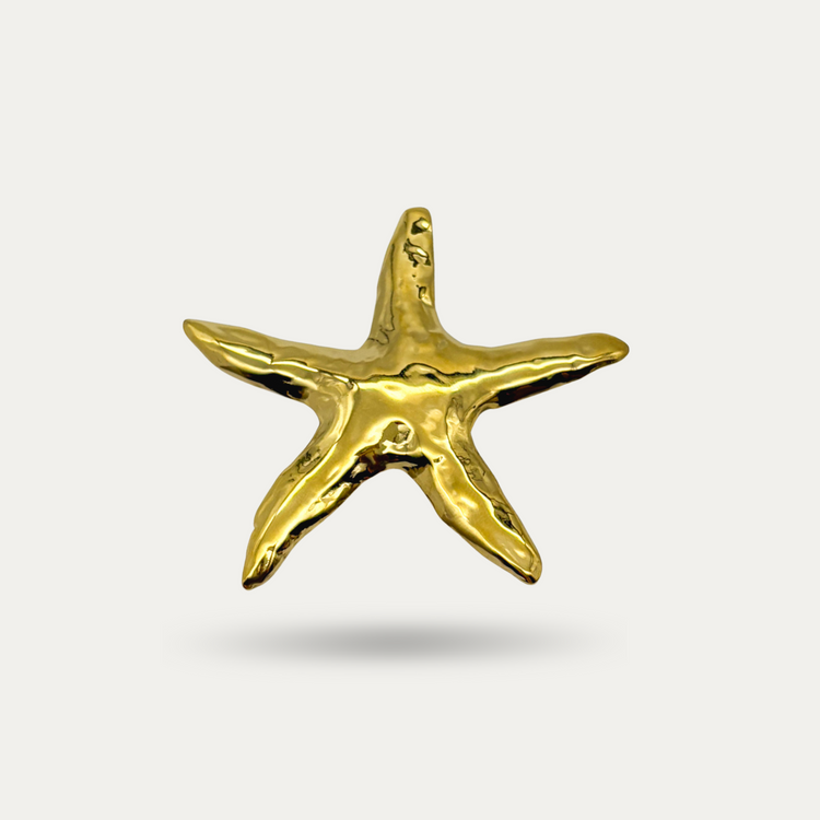Gold Starfish Brooch Pin