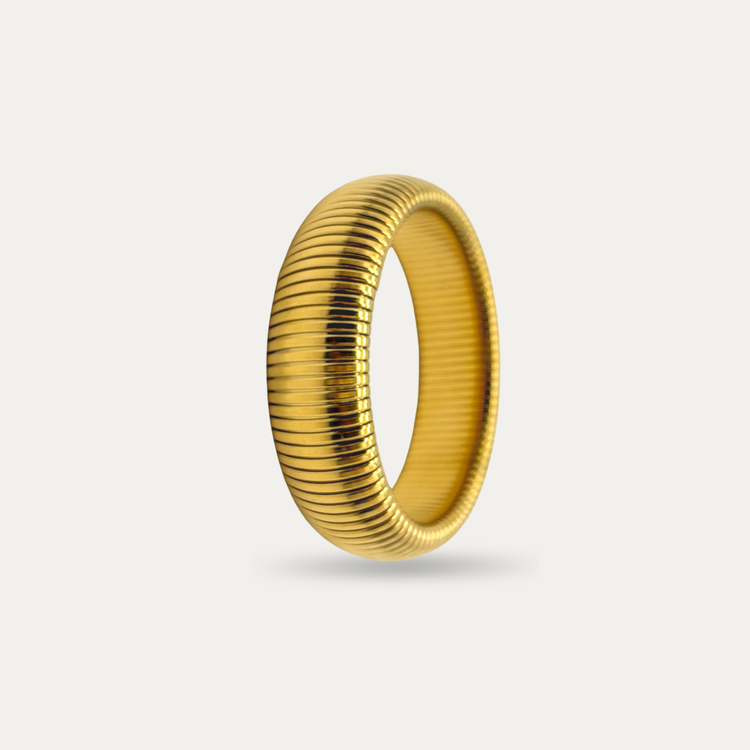 18K Gold Plated Ribbed Bracelet