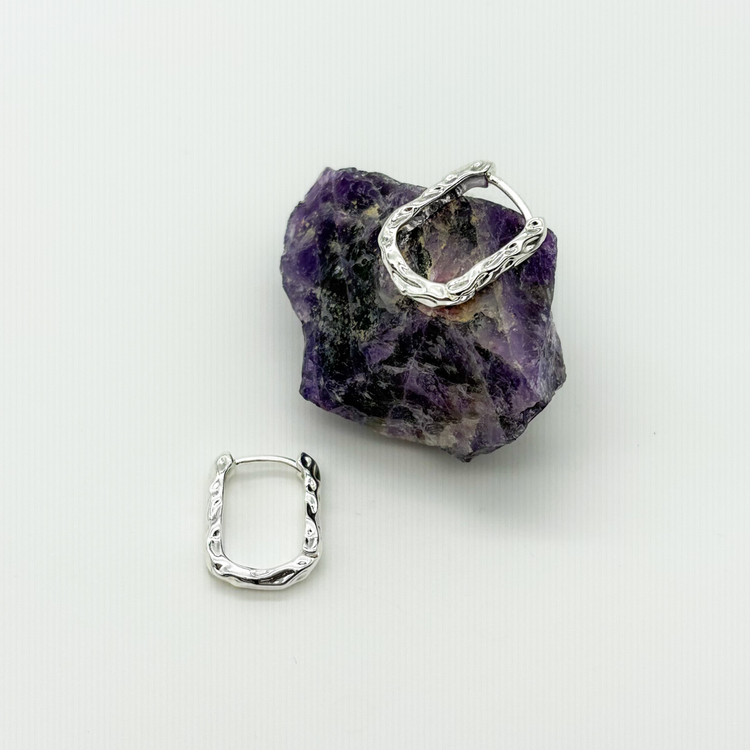 Silver Small U-Shape Huggie Earrings