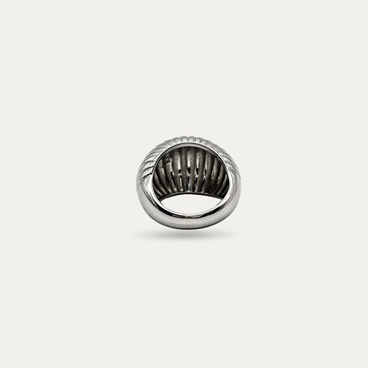 Silver Chunky Ribbed Ring